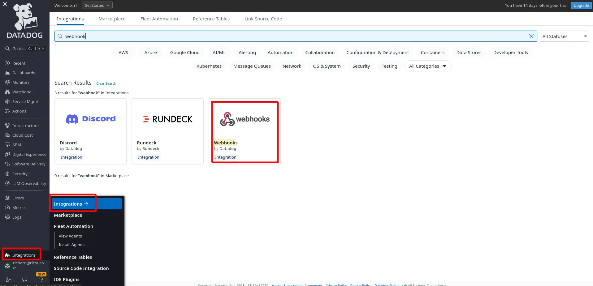 Datadog add integration