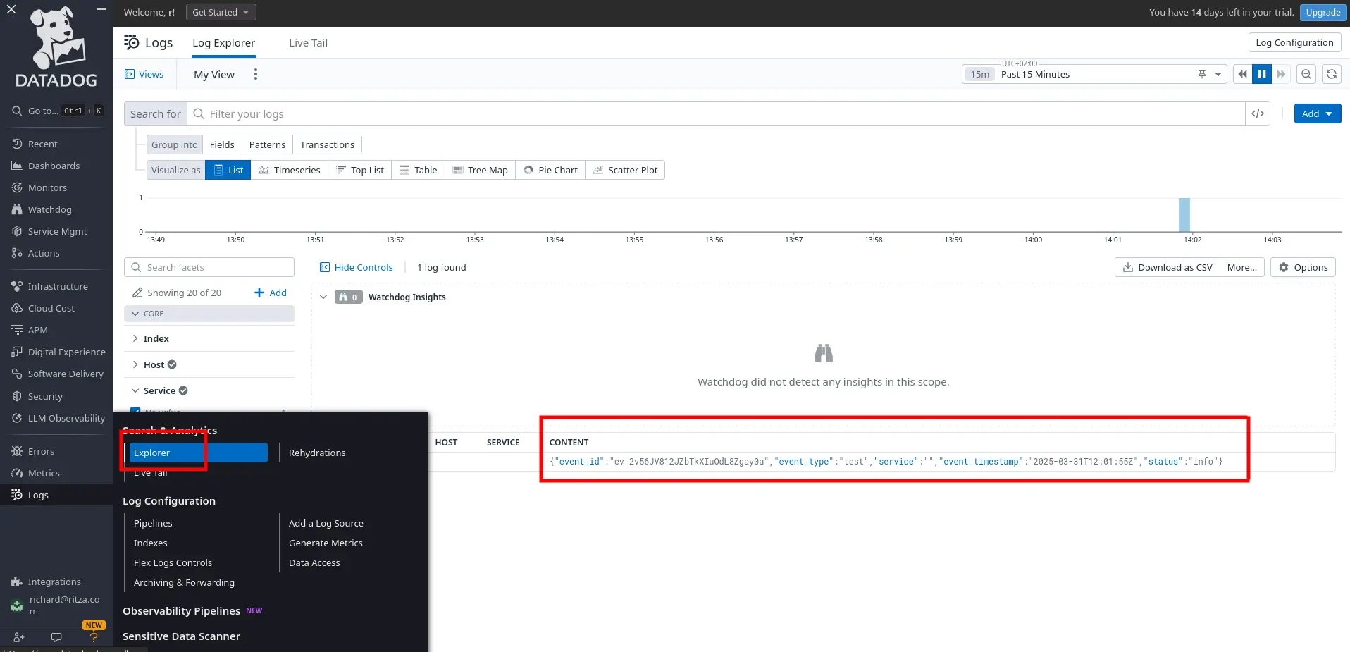 Datadog logs