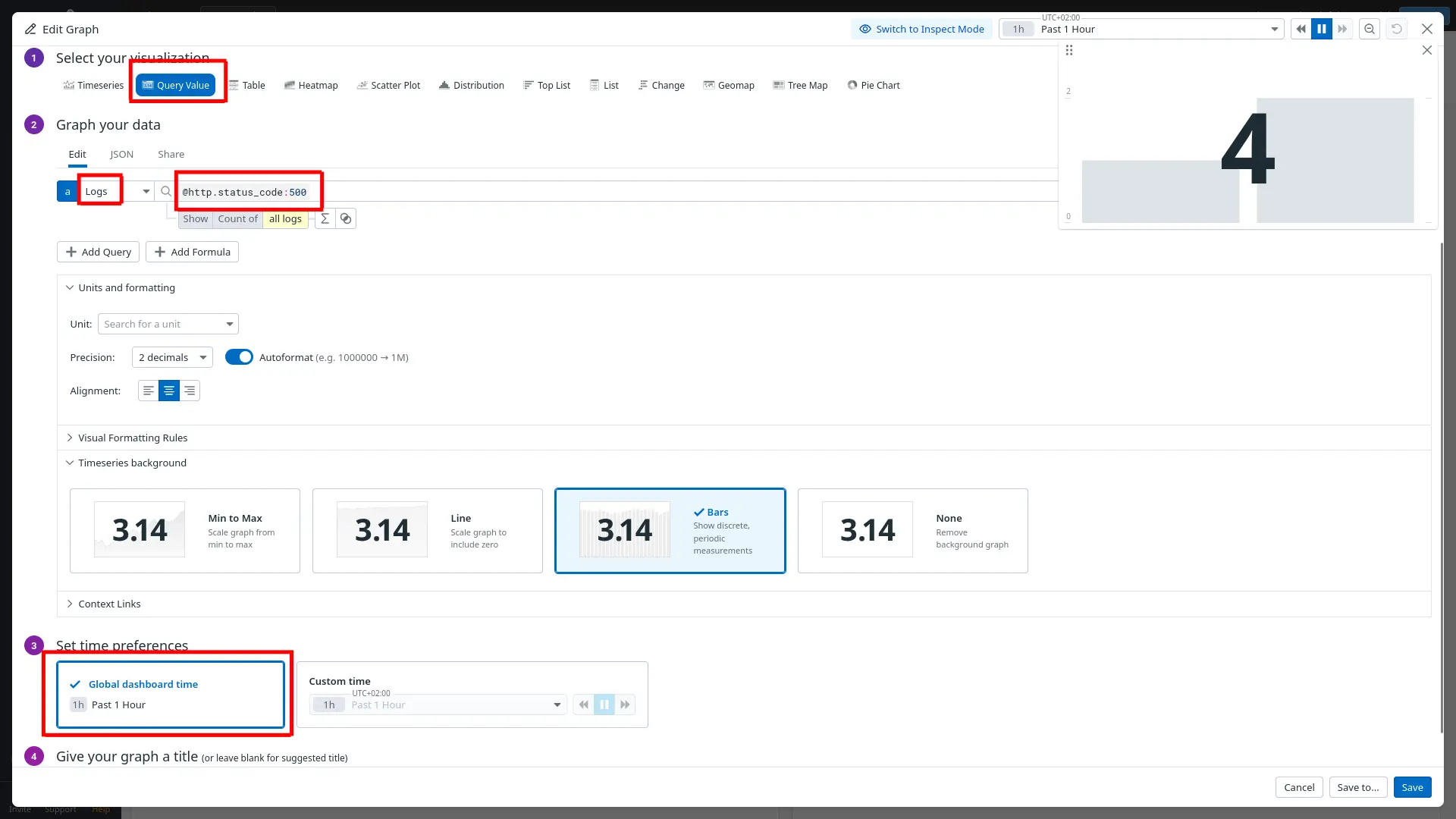 Datadog edit widget