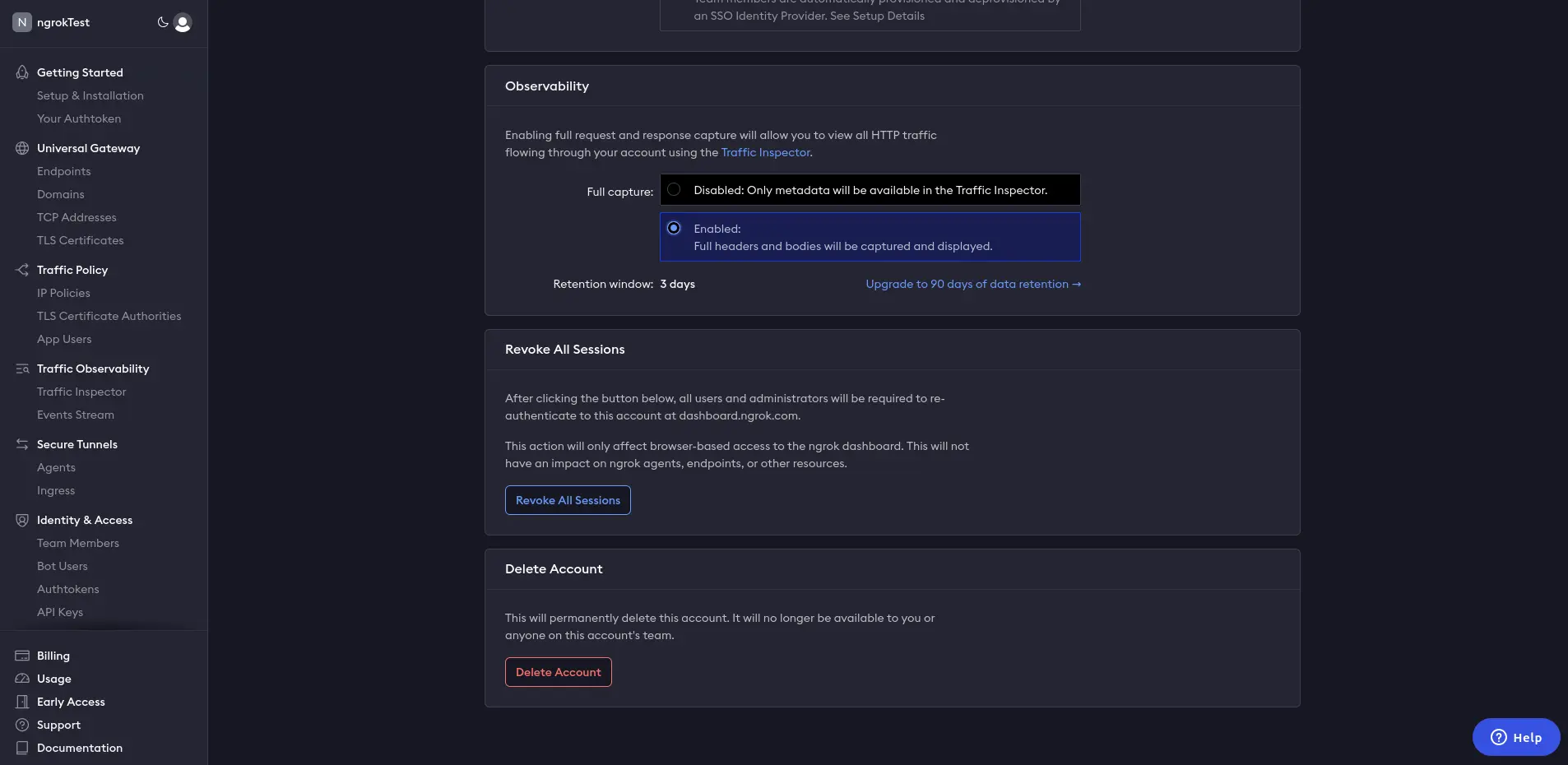 Enable full capture settings